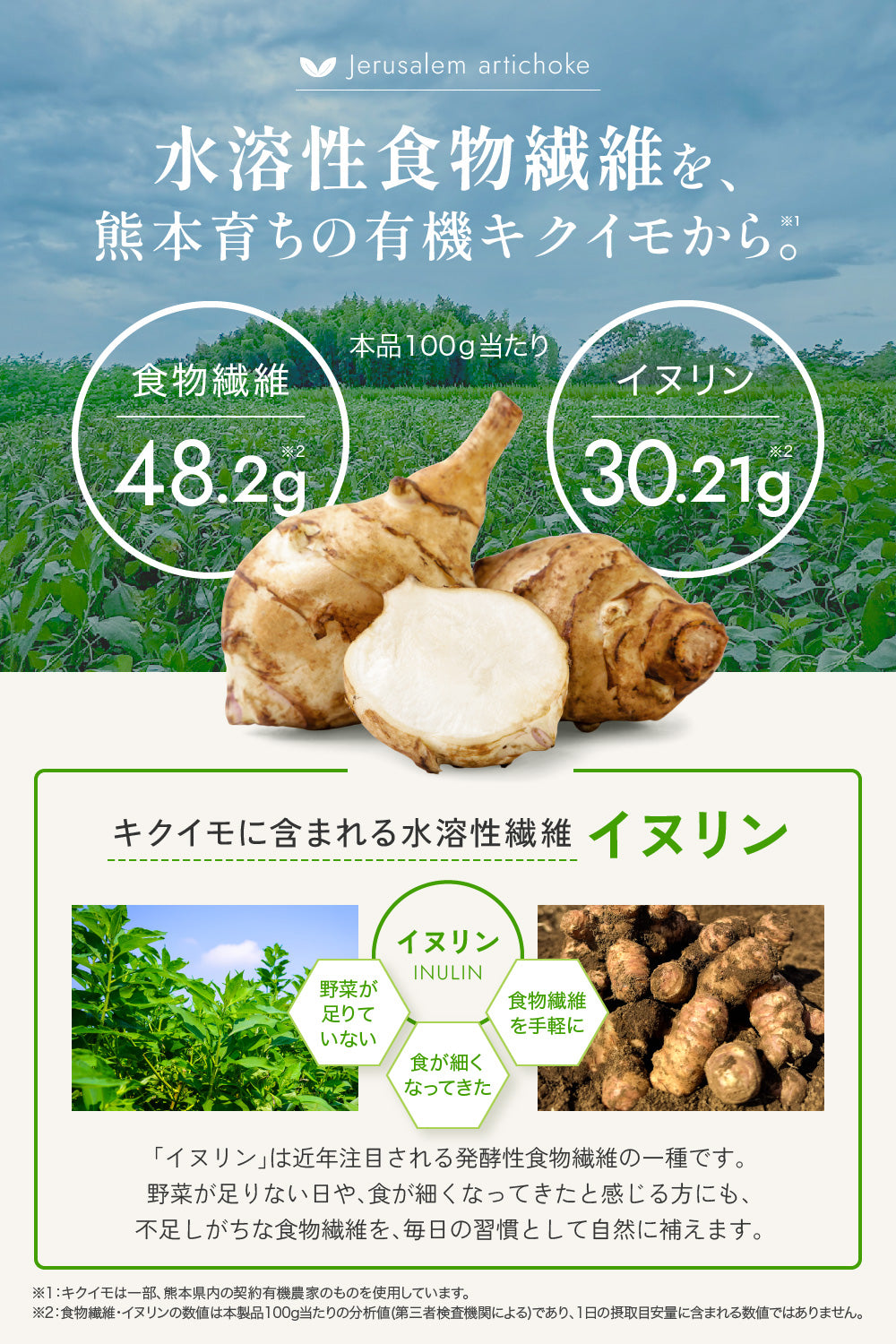 菊芋のイヌリンの特徴